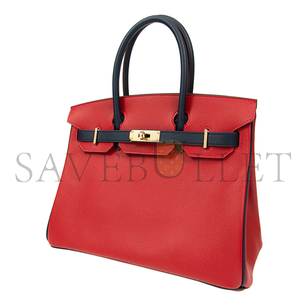 H**mes master birkin 30 epsom flag red with black and gold buckle bk30q576epcz (30*23*15cm)
